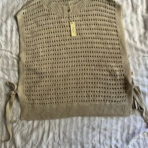 Max Studio Taupe Knit Sweater Vest